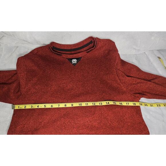 Vintage Ecko Unltd Red & Black Marl Men's M Long-Sleeve Waffle Knit Shirt Y2k - Picture 3 of 8